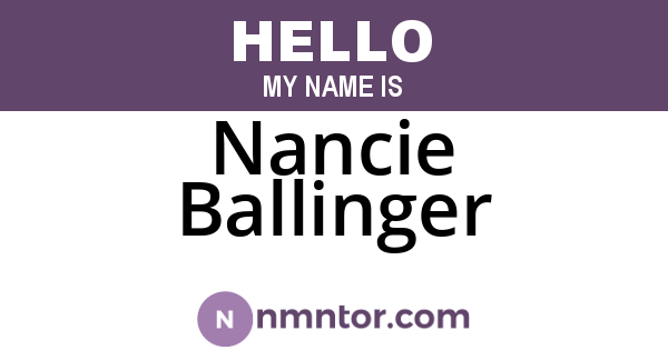 Nancie Ballinger