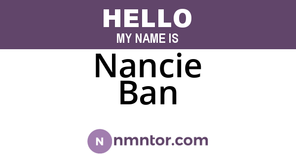 Nancie Ban