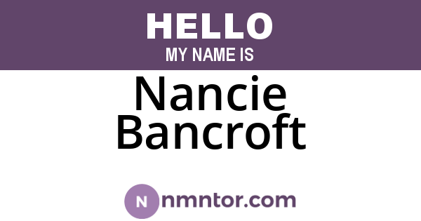 Nancie Bancroft