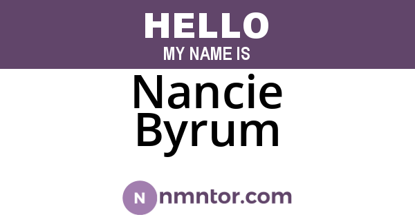 Nancie Byrum