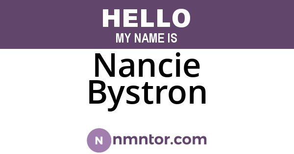 Nancie Bystron