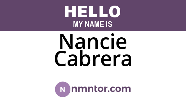 Nancie Cabrera