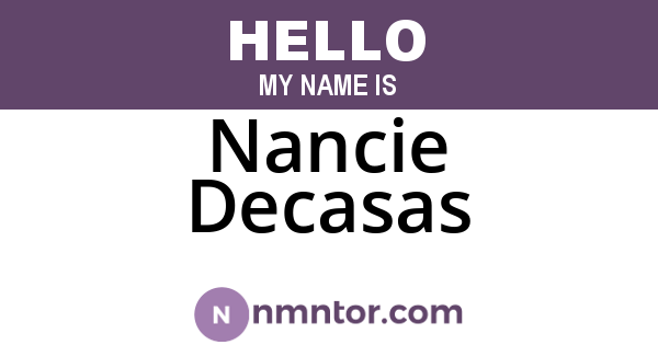 Nancie Decasas