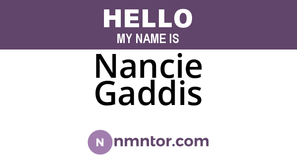 Nancie Gaddis