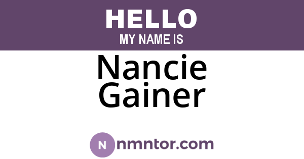 Nancie Gainer