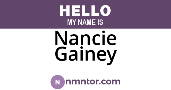 Nancie Gainey