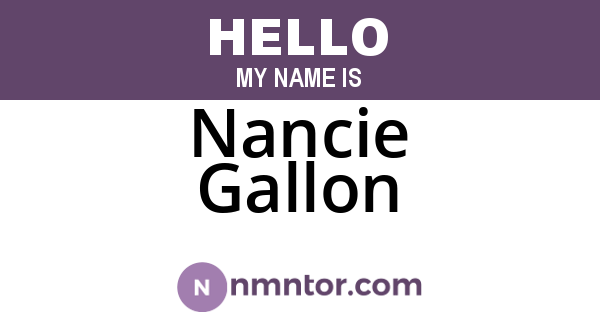 Nancie Gallon