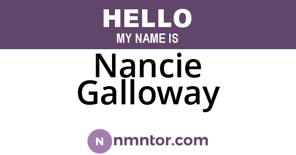 Nancie Galloway