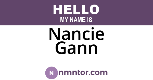 Nancie Gann