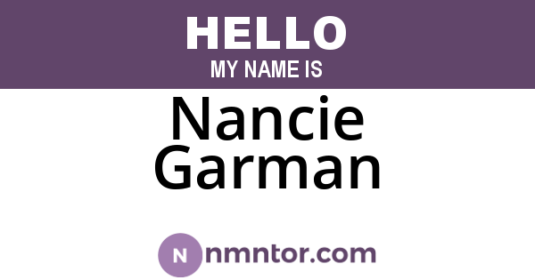 Nancie Garman