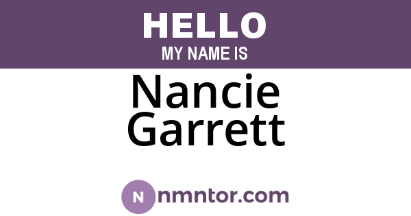 Nancie Garrett