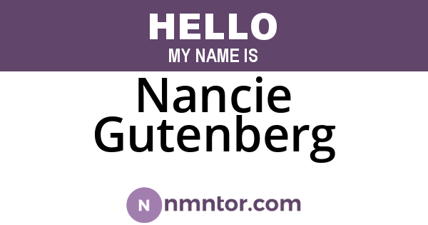 Nancie Gutenberg