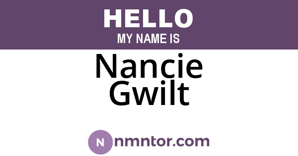 Nancie Gwilt