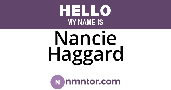 Nancie Haggard