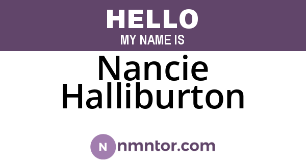 Nancie Halliburton