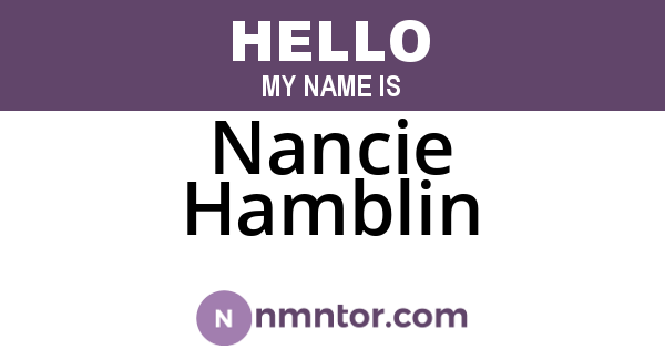 Nancie Hamblin