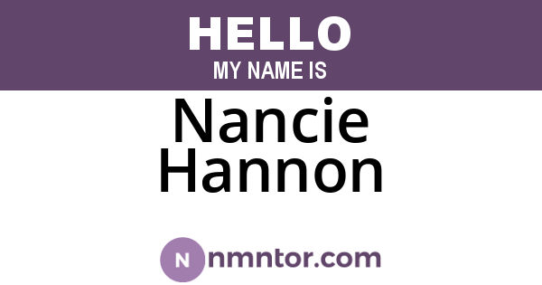 Nancie Hannon
