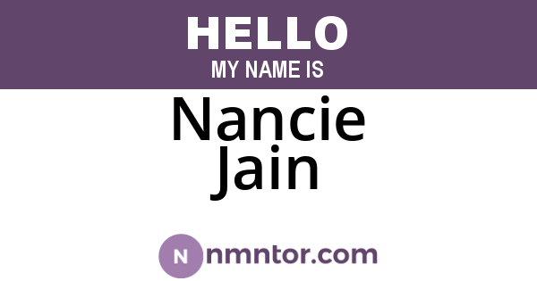 Nancie Jain
