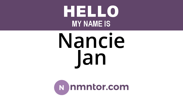 Nancie Jan