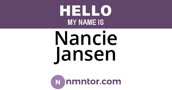 Nancie Jansen