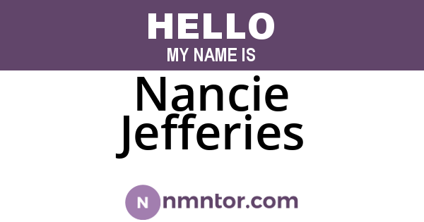Nancie Jefferies