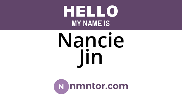 Nancie Jin