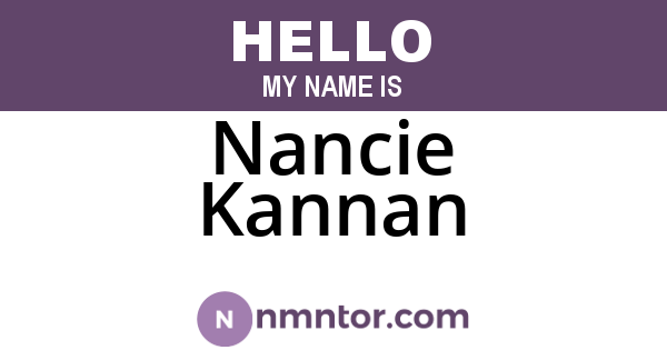 Nancie Kannan