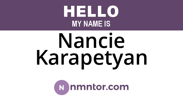 Nancie Karapetyan