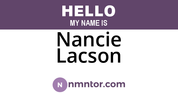 Nancie Lacson