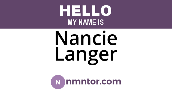 Nancie Langer