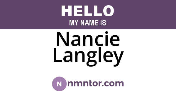 Nancie Langley