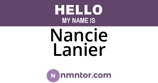 Nancie Lanier