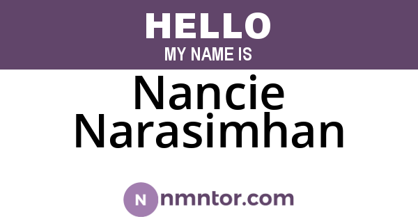 Nancie Narasimhan