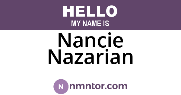 Nancie Nazarian