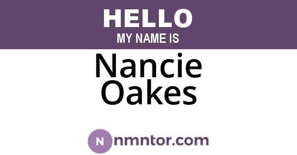 Nancie Oakes