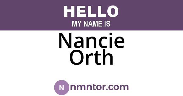 Nancie Orth