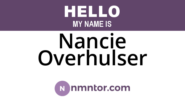 Nancie Overhulser