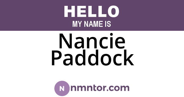 Nancie Paddock