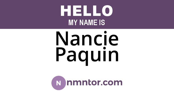 Nancie Paquin