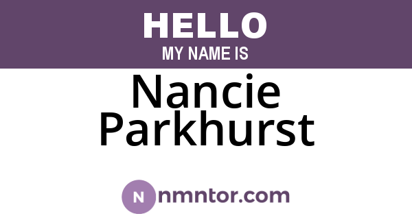 Nancie Parkhurst