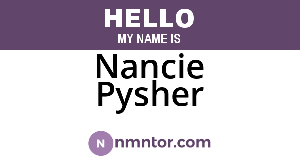 Nancie Pysher