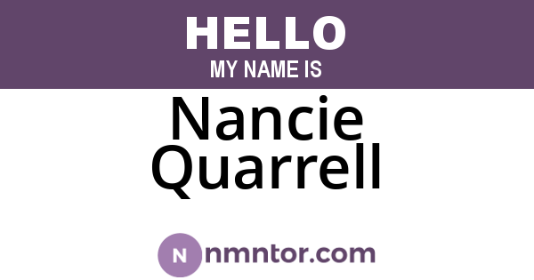 Nancie Quarrell