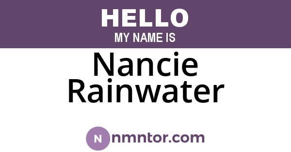 Nancie Rainwater