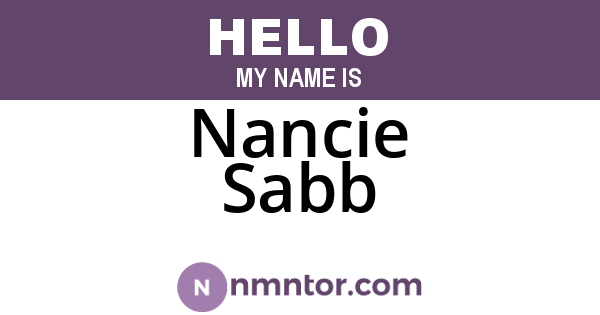 Nancie Sabb