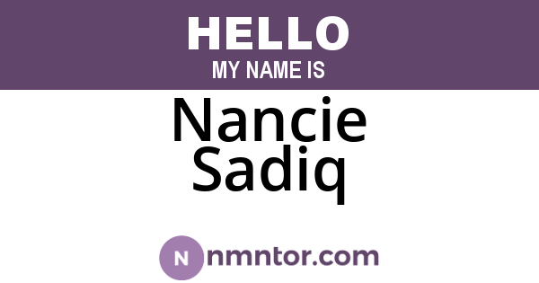 Nancie Sadiq