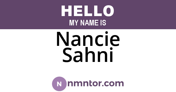 Nancie Sahni