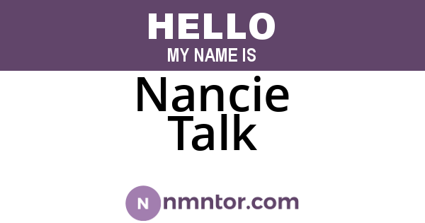 Nancie Talk