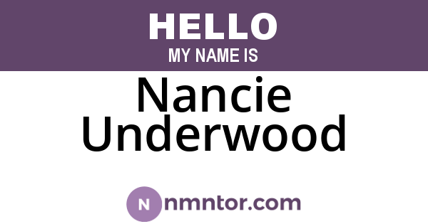 Nancie Underwood