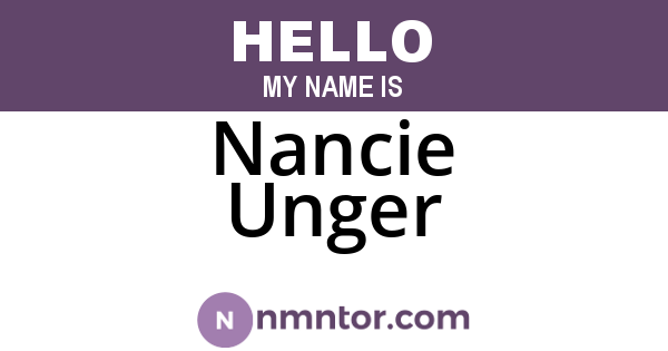 Nancie Unger