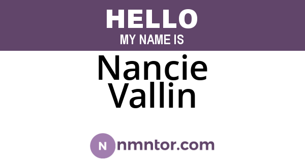 Nancie Vallin